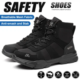 Botas de trabajo con punta de acero, zapatos de seguridad indestructibles, zapatos de trabajo antideslizantes para hombres y mujeres, botas tácticas masculinas, zapatos protectores ligeros
