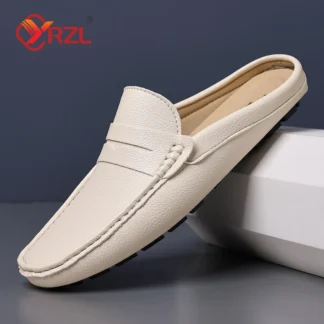 Mocasines YRZL, zapatos informales para hombre, zapatillas de conducción de cuero hechas a mano a la moda, mocasines para hombre, zapatos planos sin cordones, zapatillas para exteriores para hombre
