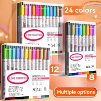 Bolígrafos de contorno de doble línea, marcadores metálicos de contorno, bolígrafos de dibujo de escritura con purpurina para escritura de tarjetas de Navidad, manualidades de arte DIY