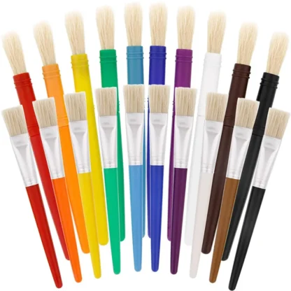 Pincel de pintura al óleo para niños, pincel de plástico de Color caramelo, suministro de Arte de dibujo Gouache, 10 unidades