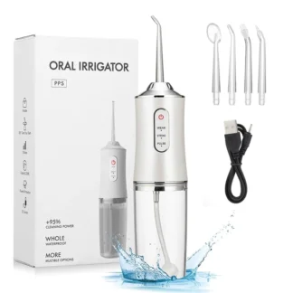 Irrigador bucal + 4 chorros, 3 modos, recargable por USB, hilo Dental portátil, chorro de agua, irrigador impermeable, limpiador Dental de dientes