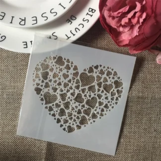 Plantillas de capas para manualidades, 1 Uds., 13cm, corazón de amor, pintura de pared, álbum de recortes, estampado en relieve, plantilla de tarjeta de papel para álbum F5173