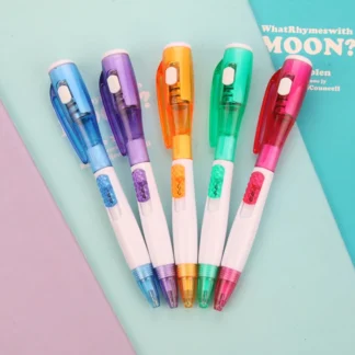 Bolígrafo con luz LED multifunción creativo, linterna iluminada bonita, bolígrafos, herramienta de escritura de papelería novedosa,ручка