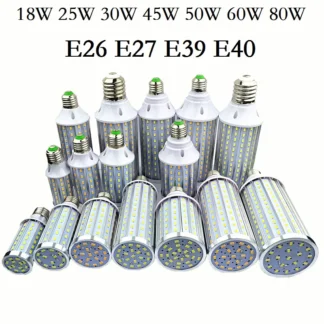 Bombilla LED E27 E26 E39 E40 SMD, luces de maíz, 18W, 25W, 30W, 40W, 50W, 60W, 80W, 100W, lámpara de araña, iluminación de vela, decoración del hogar