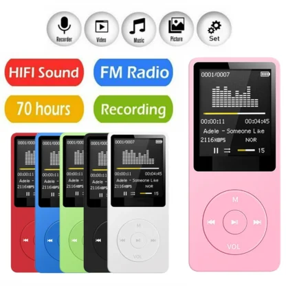 Reproductor de MP3 con carga USB, pantalla Digital, medios sin pérdidas, portátil, bolsillo, deportes, correr, caminar, reproducción de música