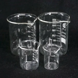Vaso de vidrio de borosilicato de forma baja, laboratorio de química, pared pesada, G3.3, 5/10/25/50ml
