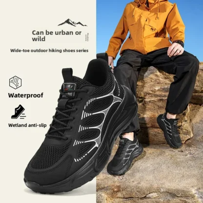 Zapatos de Punta Ancha para Hombre, Nuevo Modelo 2026 | Zapatos Casuales Transpirables de Malla para Todas las Temporadas, para Pies Anchos, Talla Grande, Antideslizantes y Resistentes al Desgaste