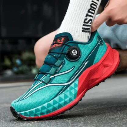 2025 nuevos zapatos deportivos casuales al aire libre de suela blanda con hebilla giratoria placa de carbono y suela de palomitas de maíz, zapatos para correr para hombres 35-44