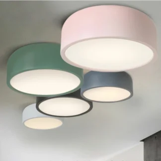 Luz de techo LED de color macarrón para sala de estar, dormitorio, estudio, hogar, diseño moderno minimalista nórdico