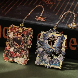 Marcapáginas de papelería estética, marca de libro de Metal ahuecada con mariposa, accesorios para libros de lectura, regalos para entusiastas de los libros