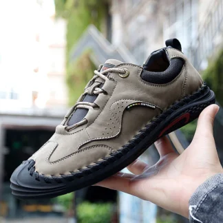 Zapatos informales cosidos a mano para hombre, ligeros, secos, transpirables, cómodos con retales esmerilados, tendencia de moda, zapatos individuales