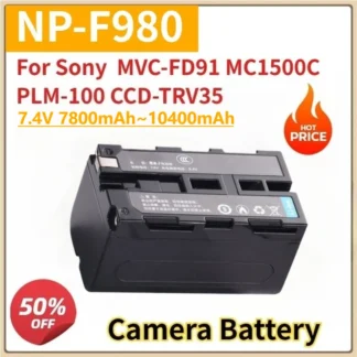 Batería de repuesto para cámara NP-F980 NP-F970 NP-F990 7,4 V 7800mAh ~ 10400mAh puerto USB-C para Sony MVC-FD91 MC1500C PLM-100 CCD-TRV35