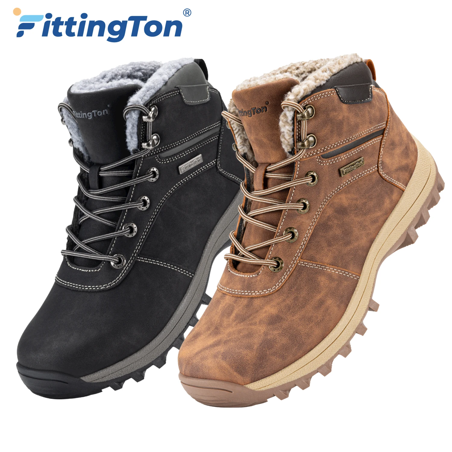 Las más nuevas botas de invierno para hombres, botas de nieve gruesas y cálidas, botas antideslizantes, ligeras y cómodas con forro de piel, zapatos de invierno al aire libre para hombres