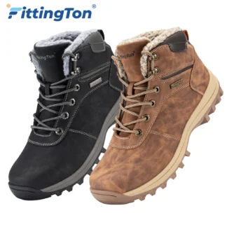 Las más nuevas botas de invierno para hombres, botas de nieve gruesas y cálidas, botas antideslizantes, ligeras y cómodas con forro de piel, zapatos de invierno al aire libre para hombres