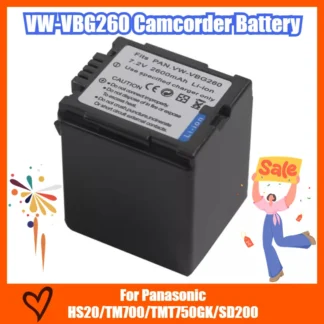 Batería de videocámara VW-VBG260 de 7,2 V y 2600 mAh, para Panasonic HS20/TM700/TMT750GK/SD200