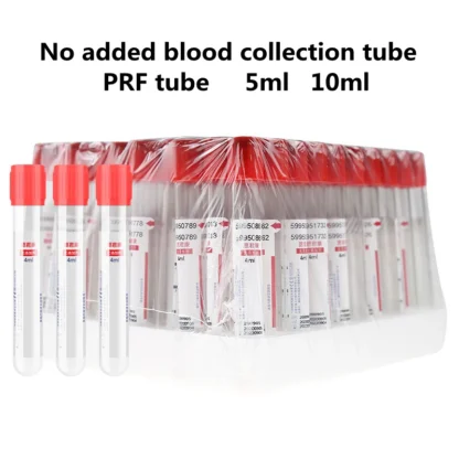 Tubo de PET desechable para recolección de sangre al vacío, tubo liso, tubos de ensayo de sangre estériles sin aditivos, tubo PRF de 10ml