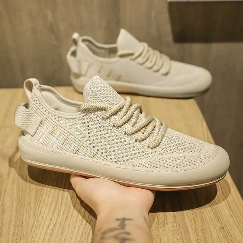 Zapatillas de deporte originales de cuero ecológico de plataforma plana, zapatos de hombre tejidos Tenus de hombre, calzado deportivo interesante de lujo para hombre, calzado Vintage diario