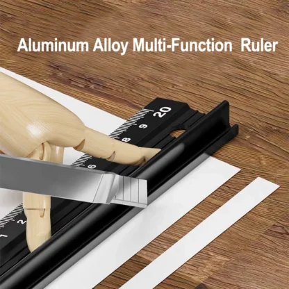 Regla multifuncional de aleación de aluminio: alta precisión, resistente a cortes, agarre antideslizante, protección de penetración de tinta, Gr industrial