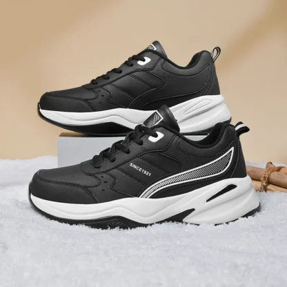 Zapatos deportivos informales gruesos y cálidos para hombre, zapatillas cómodas con suela suave resistente al desgaste para correr y caminar, moda de invierno