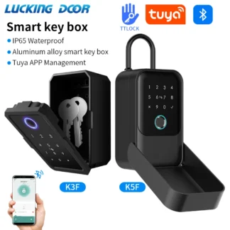 Tuya Smart Life App o aplicación TTLock, caja de seguridad con llave impermeable para exteriores, cerradura de almacenamiento con contraseña y huella dactilar, caja antirrobo