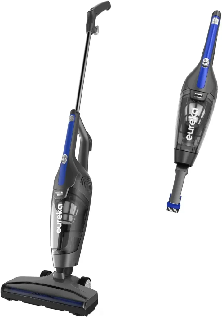 Aspiradora de varilla con cable liviana para el cabello de mascotas en el hogar, potente succión para alfombras y suelos duros, diseño portátil 3 en 1 azul