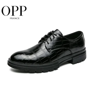 Zapatos de vestir sin cordones para hombre, calzado de negocios de cuero de lujo para fiesta, boda, Brogue genuino de calidad, OPP