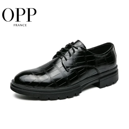 Zapatos de vestir sin cordones para hombre, calzado de negocios de cuero de lujo para fiesta, boda, Brogue genuino de calidad, OPP