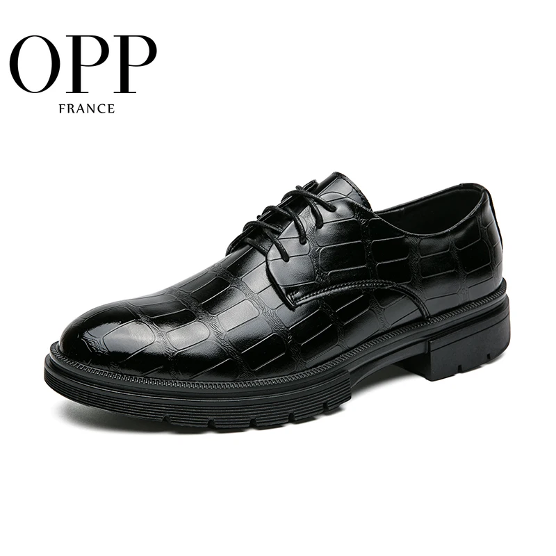 Zapatos de vestir sin cordones para hombre, calzado de negocios de cuero de lujo para fiesta, boda, Brogue genuino de calidad, OPP