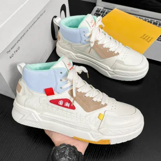 2025 nuevas zapatillas altas de otoño-zapatos casuales versátiles de estilo coreano antideslizantes y resistentes al desgaste para estudiantes