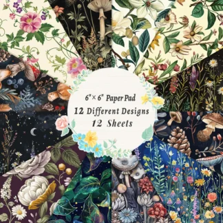 12 hojas/libro Vintage planta flor paisaje Material papel creativo DIY diario basura Collage Scrapbooking papelería