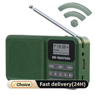 Radio portátil DAB + con pantalla LCD Bluetooth 5,0 Radio FM Solar/TYPE-C 1200mAh 40 preestablecimiento compatible con tarjeta TF disco U reproducción de MP3