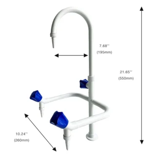 China, laboratorio y uso médico, manguera Drench de doble cabezal, montaje en cubierta, grifo de acero inoxidable, botella de lavado de ojos, boquilla de mesa triplete