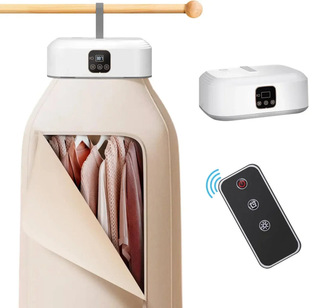 Secador de ropa portátil, mini secadores de ropa con control remoto, secadora eléctrica plegable compacta para viajes, RV, hogar