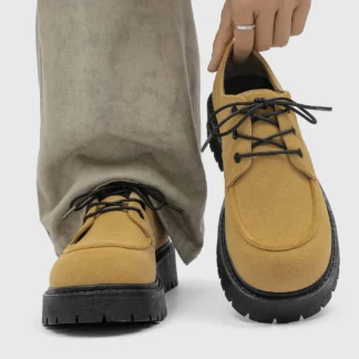 2026 Zapatos Derby con plataforma para hombre recién llegados | Punta redonda gruesa elevada | Zapatos casuales de negocios de estilo británico para viajes diarios