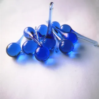 Piezas de araña de cristal con forma de gota de agua azul de alta calidad, 20 piezas, decoración de ventana y lámpara para el hogar, colgantes de cristal colgantes (anillos gratis)