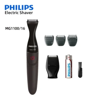 Afeitadora eléctrica Philips MG1100, estilizador de barba preciso, recortadoras de pelo Facial, peines de 3 tamaños, maquinilla de afeitar alimentada por batería