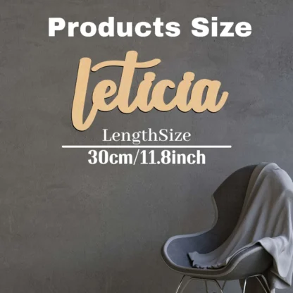 1 Pieza Letrero de Madera Personalizable con Texto Cortado a Láser, Decoración Única para Dormitorio, Modelo Leticia Divertida