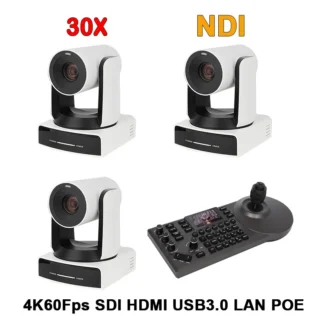 Cámara de videoconferencia PTZ, 1-3 uds., Zoom óptico 30X, USB Ultra HD 4K60Fps + Joystick 4D, controlador PTZ para servicios de eventos