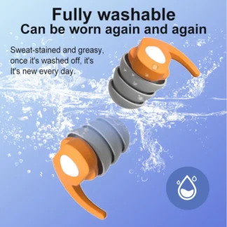 1 par de tapones para los oídos de silicona, tapones para los oídos suaves y cómodos con bloqueo de sonido, tapones protectores para los oídos para viajes, trabajo, sueño, natación