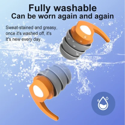 1 par de tapones para los oídos de silicona, tapones para los oídos suaves y cómodos con bloqueo de sonido, tapones protectores para los oídos para viajes, trabajo, sueño, natación