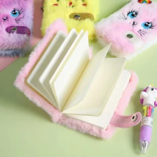 Cuaderno de bocetos pequeño con cara de gato, cuaderno Kawaii con llavero, papeles interiores en blanco, llavero pequeño, Bloc de notas, regalo de papelería