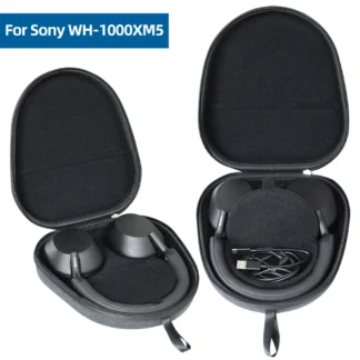 Estuche de transporte duro, caja de almacenamiento portátil antiarañazos, funda protectora de viaje anticaída EVA para auriculares Sony WH-1000XM5