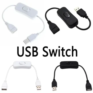 Cable de extensión de interruptor USB, compatible con transmisión de datos, fuente de alimentación para lámpara LED, dispositivos USB con interruptor, Cable de palanca de extensión de encendido/apagado