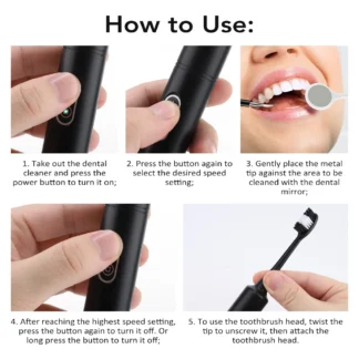 Limpiador Dental Eléctrico, Removedor de Cálculos, Limpiador de Placa con Vibración, Eliminador de Sarro Dental, Blanqueador Dental, Limpiador de Dientes Eléctrico