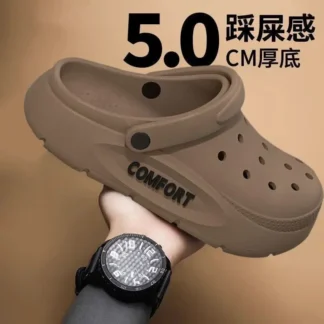 Sandalias EVA para hombre, zapatillas clásicas antideslizantes y transpirables, cómodas zapatillas informales para exteriores, zapatos de playa, zapatos perforados cómodos a la moda para hombre