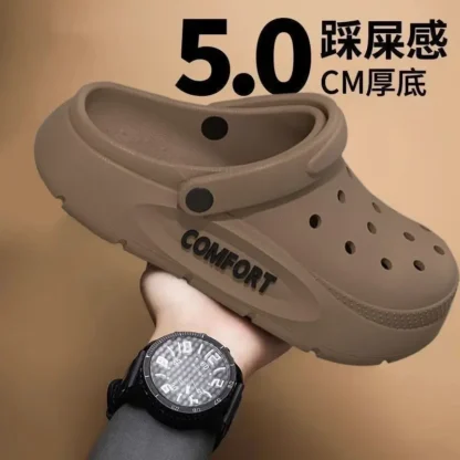 Sandalias EVA para hombre, zapatillas clásicas antideslizantes y transpirables, cómodas zapatillas informales para exteriores, zapatos de playa, zapatos perforados cómodos a la moda para hombre