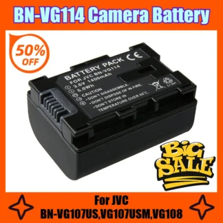 Batería de cámara BN-VG114 de 3,6 V 1400 mAh para JVC BN-VG107US VG107USM VG108