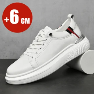 Zapatillas de deporte de vaca para hombre, zapatos con elevador, tacones ocultos, zapatos transpirables con aumento de 6cm, zapatos más altos para hombre, deportes de ocio a la moda