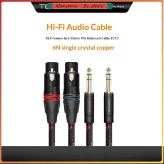 Cable de Audio de alta fidelidad TOPPING TCT3 6N cobre de un solo cristal 6,35mm a XLR Cable equilibrado hembra para amplificador y DAC