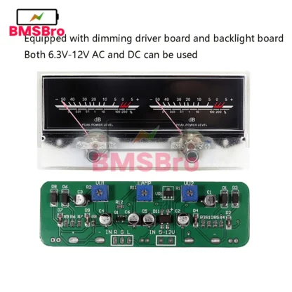 Placa amplificadora de Audio estéreo, medidor VU de doble puntero, indicador de nivel de sonido DB, retroiluminación ajustable con controlador